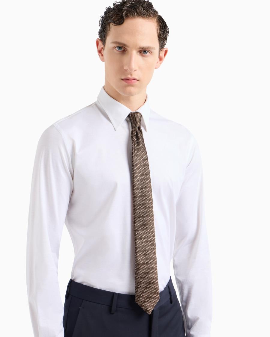 The world of armani CRAVATTA IN SETA JACQUARD CHEVRON Nuovo