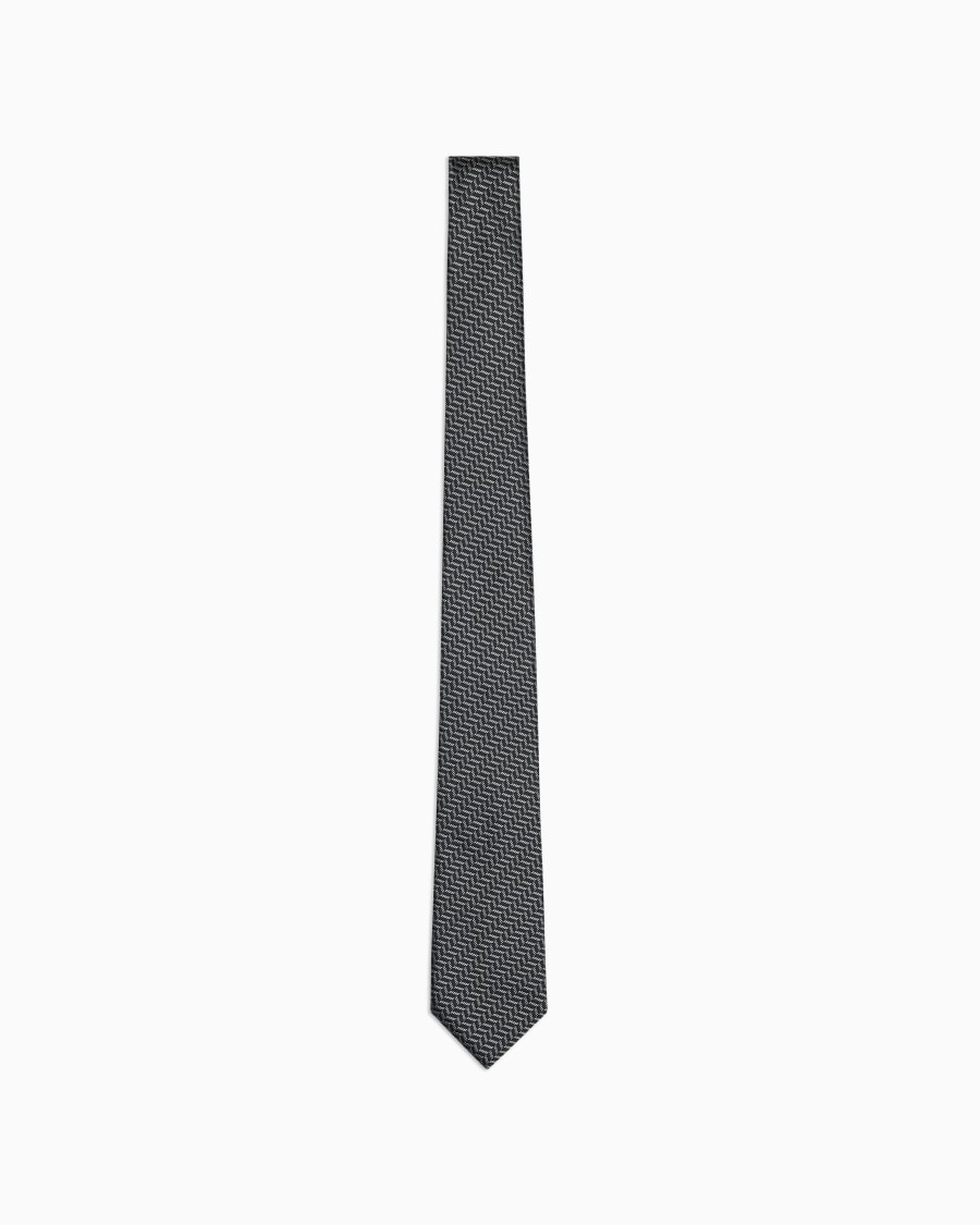 The world of armani CRAVATTA IN SETA JACQUARD CHEVRON