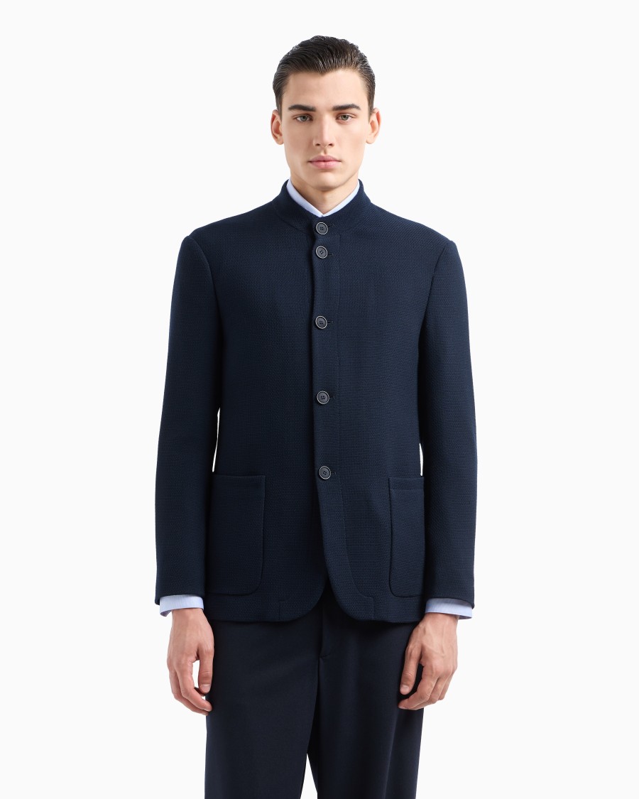 The world of armani GIACCA MONOPETTO IN LANA VERGINE Consegna Veloce