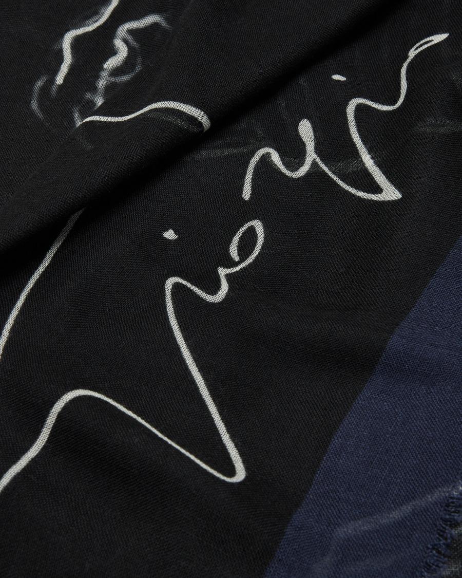 The world of armani STOLA IN LANA E SETA CON STAMPA MR. ARMANI Fino Al -60%