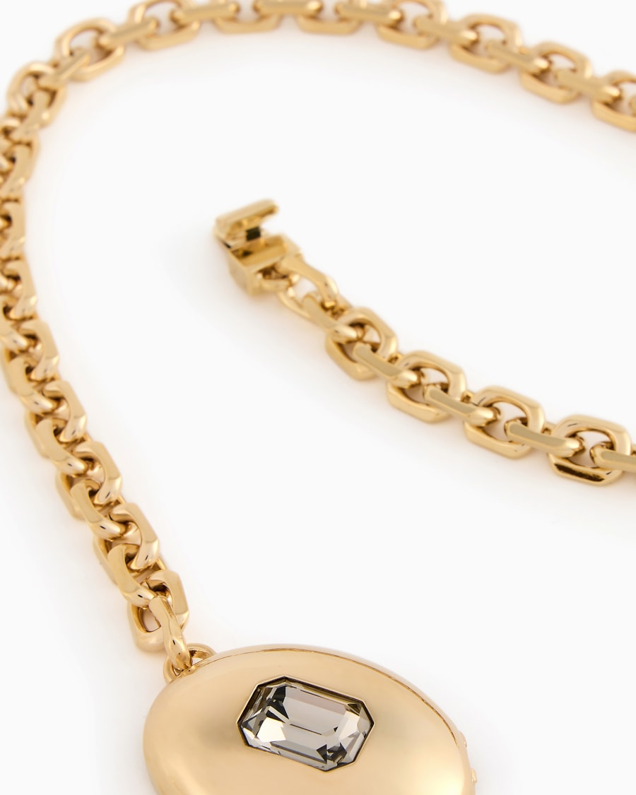 The world of armani COLLANA GIROCOLLO IN METALLO CON ELEMENTO IN CRISTALLO Prezzo Ridotto