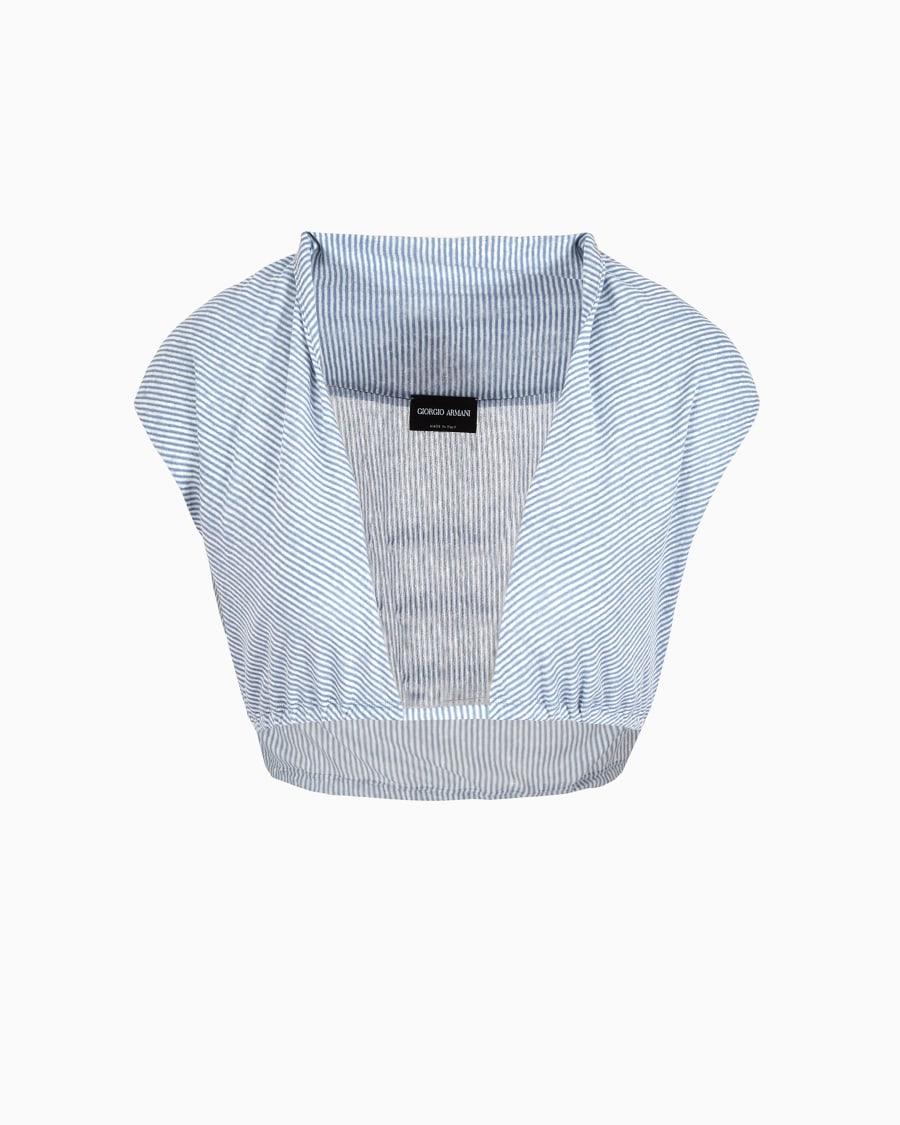 The world of armani TOP IN JERSEY DI LINO E VISCOSA MILLERIGHE Convenienza