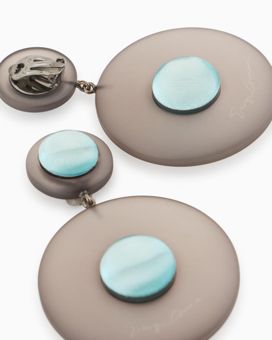 The world of armani ORECCHINI A CLIP PENDENTI IN RESINA Presa