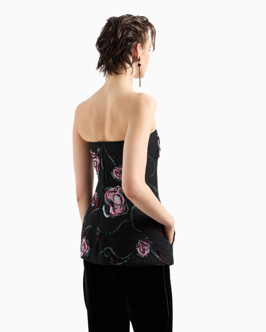 The world of armani TOP BUSTIER CON RICAMO FLOREALE ALL-OVER Negozio
