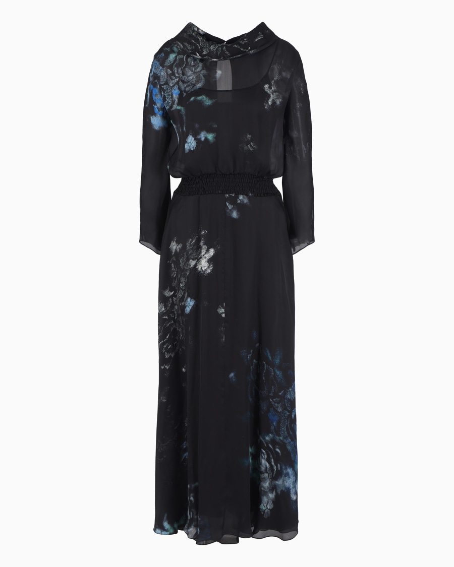 The world of armani ABITO LUNGO IN CHARMEUSE DI SETA STAMPA FLOREALE