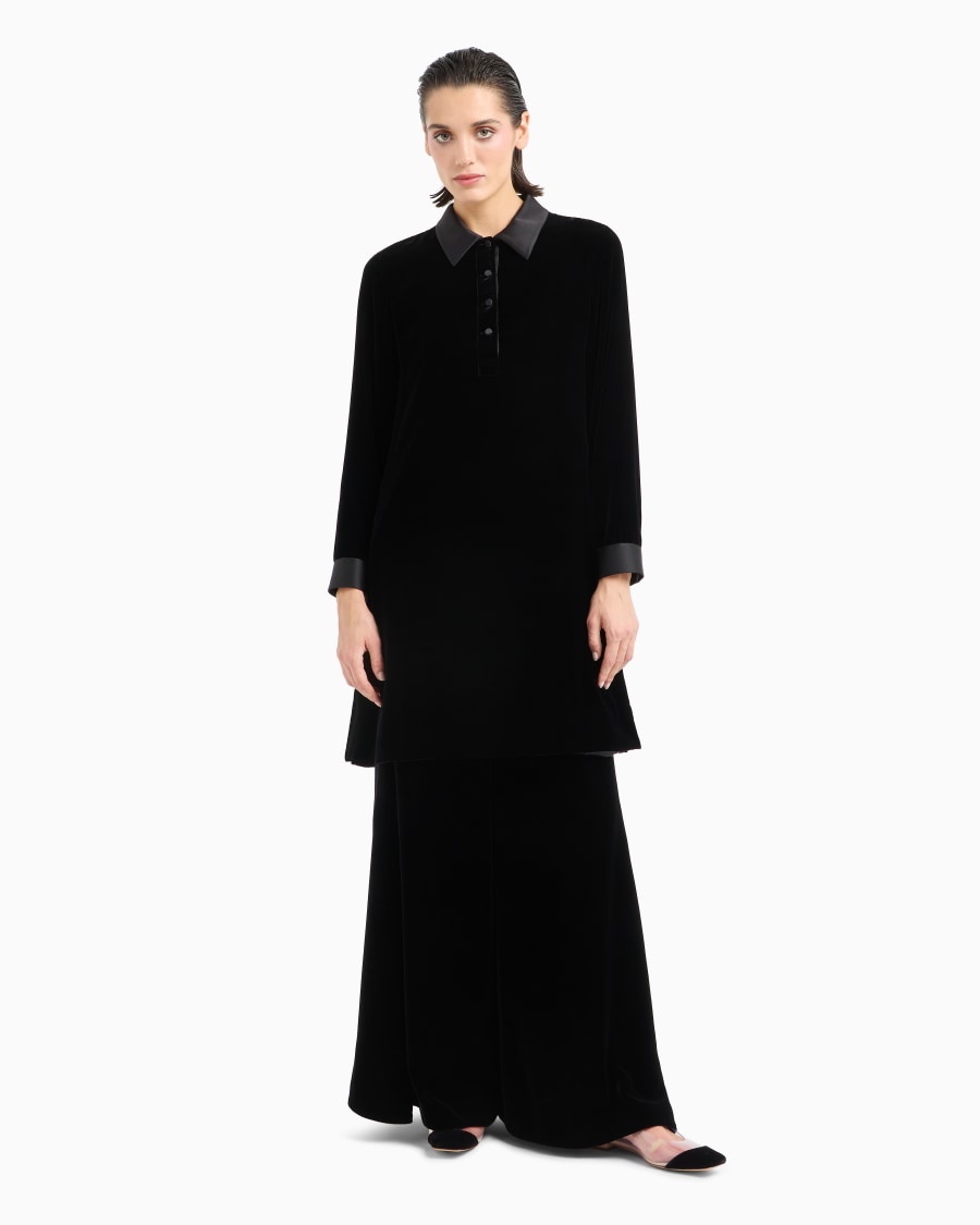 The world of armani TUNICA A MANICHE LUNGHE IN VELLUTO E SETA Flash Sale