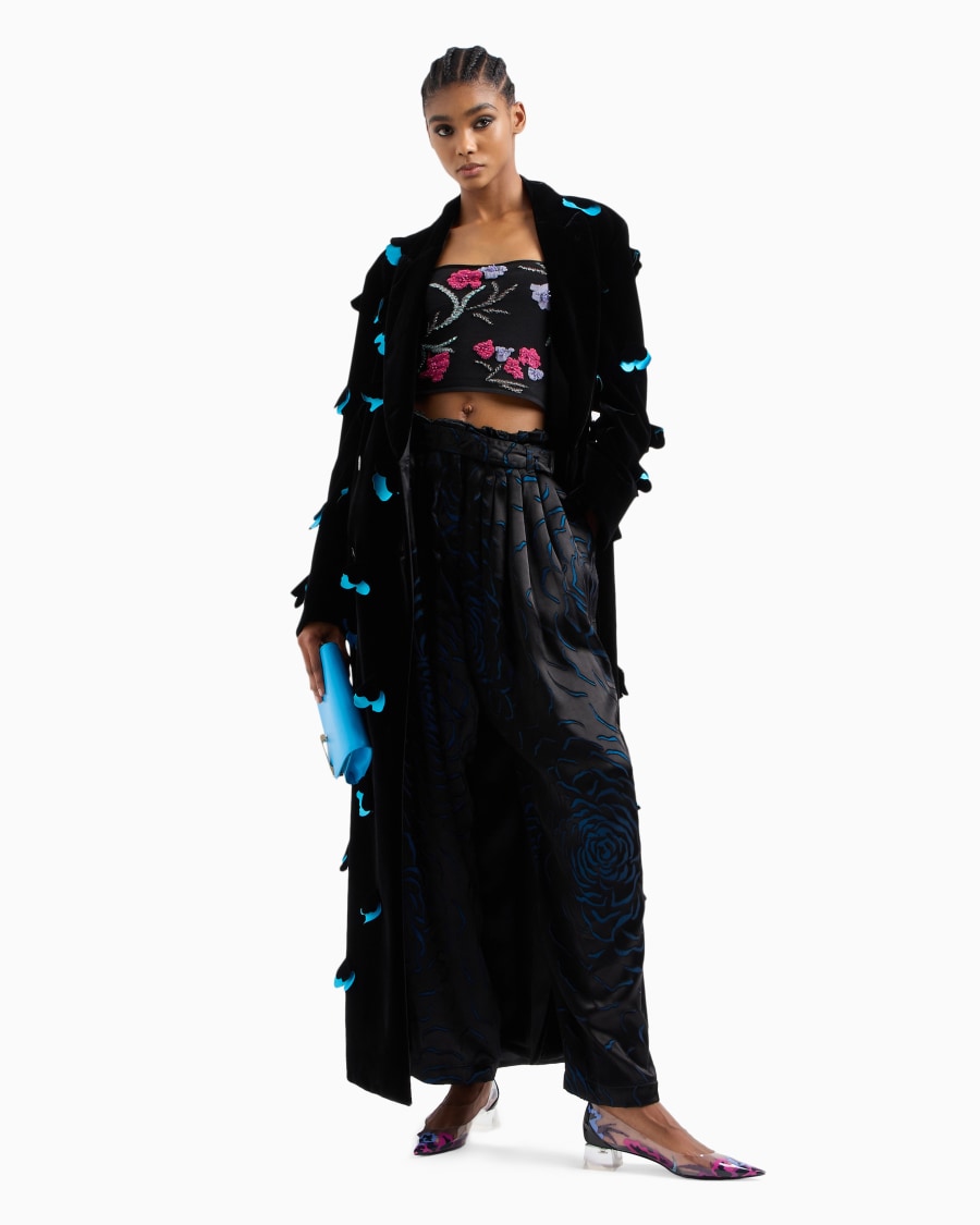 The world of armani TOP A FASCIA IN VISCOSA STRETCH CON JACQUARD FLOREALE Fornitura limitata
