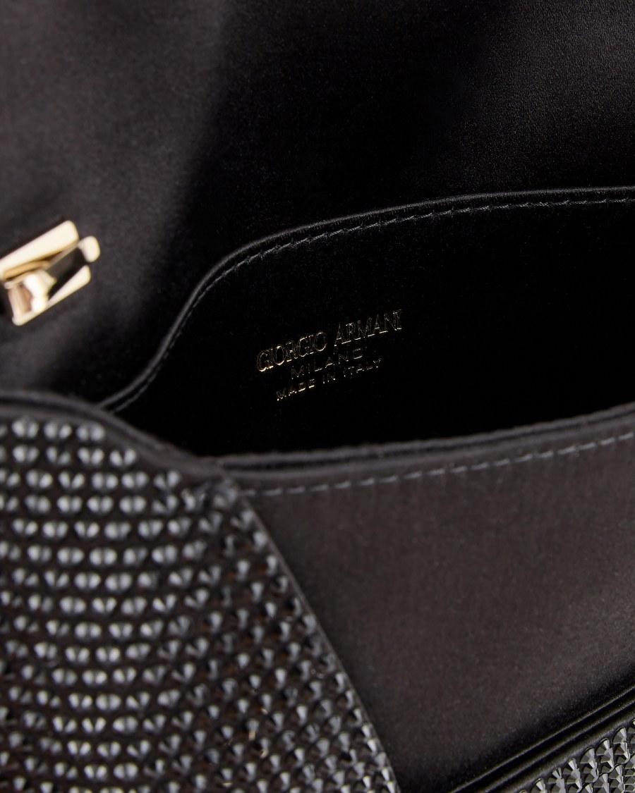 The world of armani CLUTCH PICCOLA IN RASO E STRASS Vendite stagionali