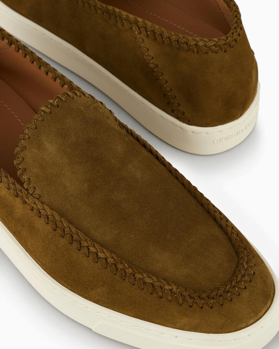 The world of armani GALLERIA 3 SLIP-ON IN PELLE SCAMOSCIATA Offerta Pasqua