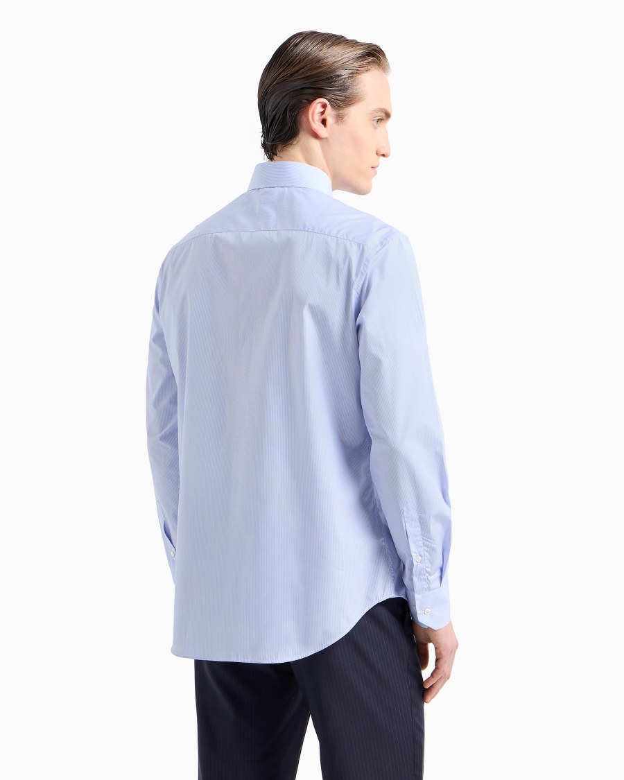 The world of armani CAMICIA REGULAR FIT IN COTONE MICROARMATURATO Online Outlet