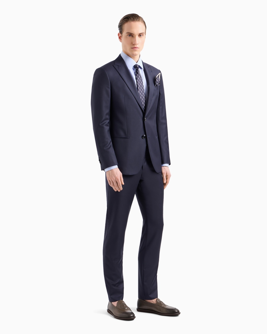 The world of armani CAMICIA REGULAR FIT IN COTONE MICROARMATURATO Online Outlet