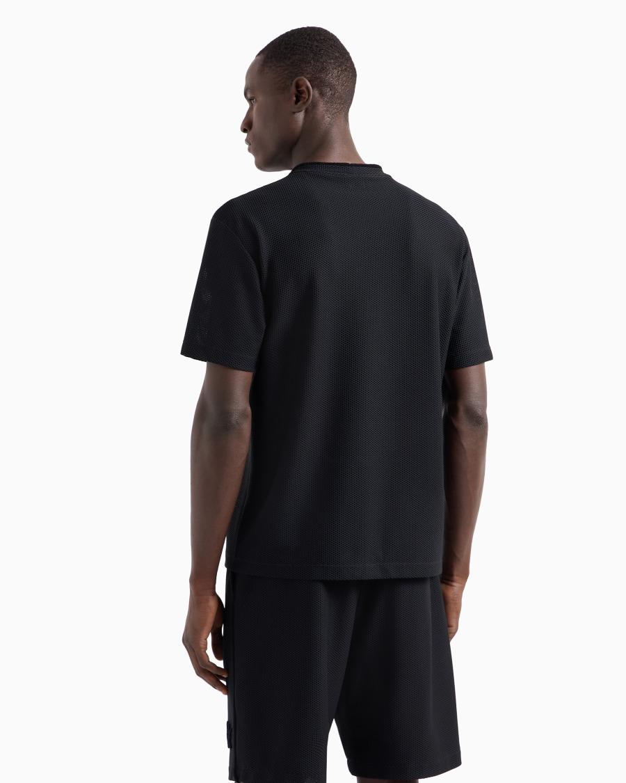 The world of armani T-SHIRT GIROCOLLO IN GAUFRÉ TECNICO CON LOGO FLOCCATO Lightning offer