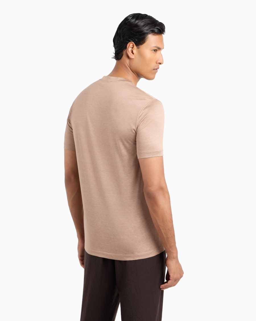 The world of armani T-SHIRT IN JERSEY RASATO DI MISTO SETA E COTONE Grandi sconti