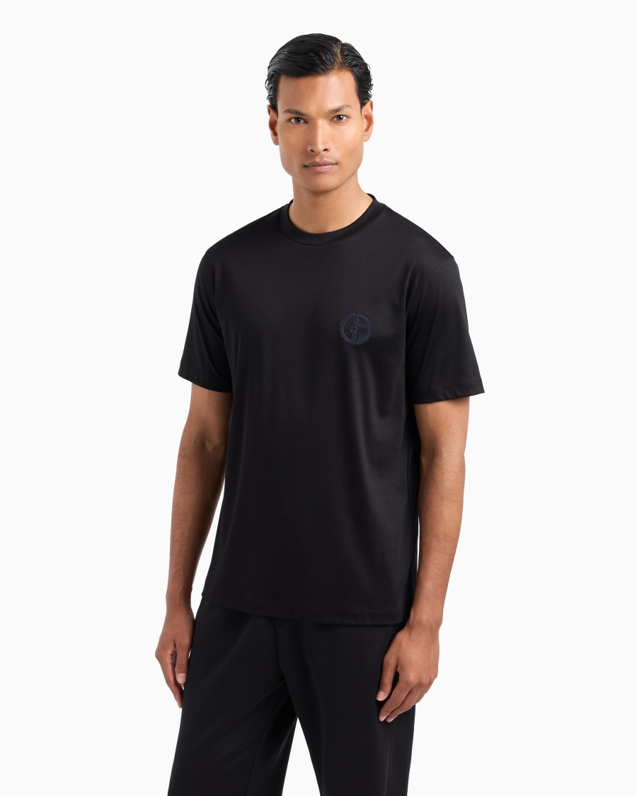 The world of armani T-SHIRT GIROCOLLO IN INTERLOCK DI COTONE Offerte stagionali