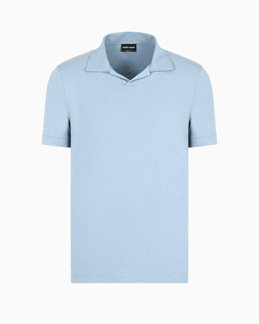 The world of armani POLO A MANICHE CORTE IN JERSEY DI VISCOSA STRETCH
