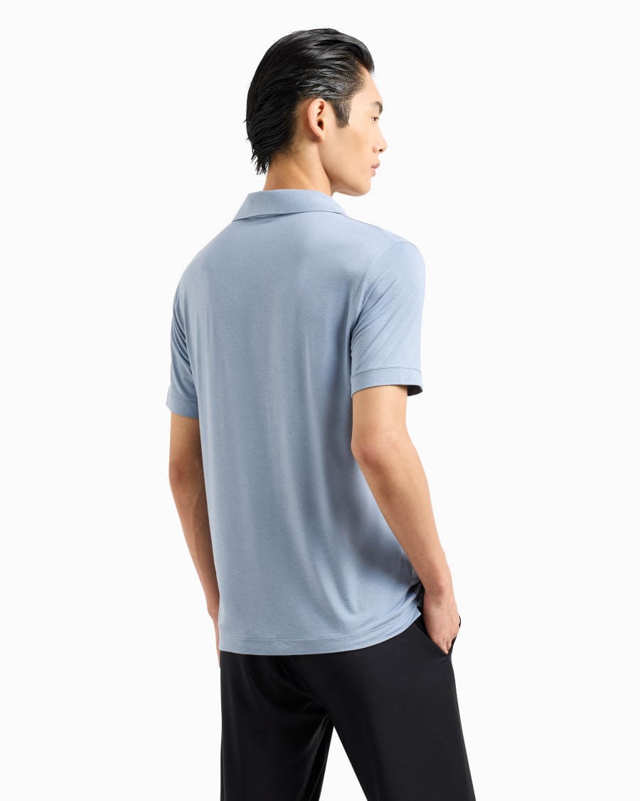 The world of armani POLO A MANICHE CORTE IN JERSEY DI VISCOSA STRETCH Rilascio limitato
