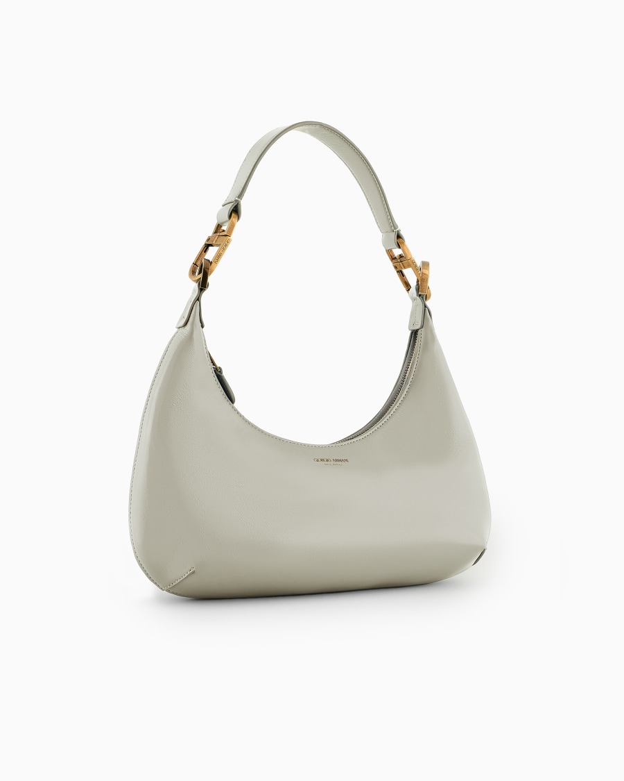 The world of armani HOBO BAG MEDIA LA PRIMA IN NAPPA VERNICIATA Offerta speciale della fabbrica