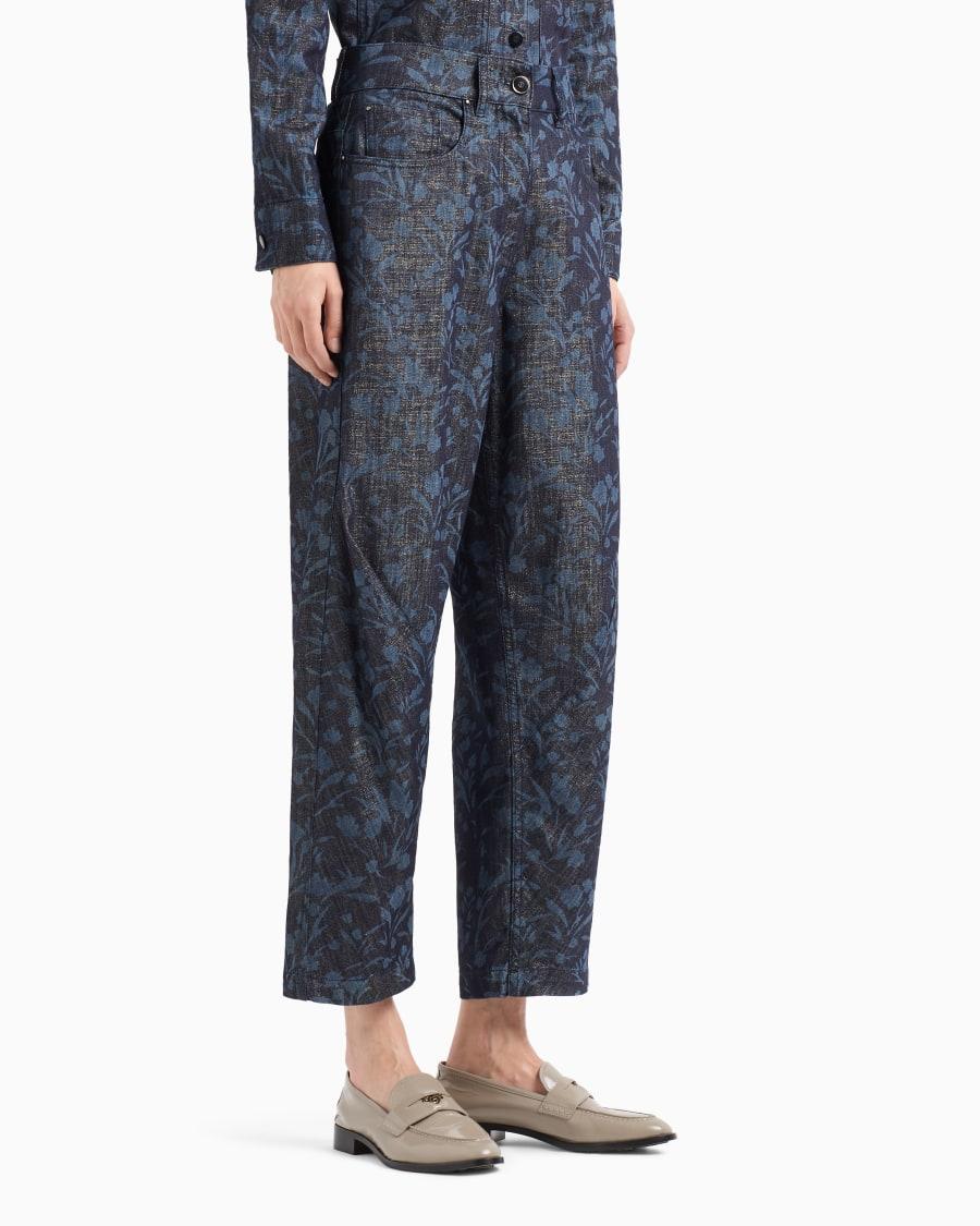 The world of armani DENIM COLLECTION PANTALONI 5 TASCHE IN DENIM CON MOTIVO FLOREALE Discount Store per i nuovi prodotti