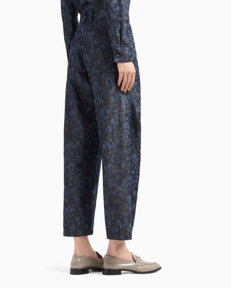 The world of armani DENIM COLLECTION PANTALONI 5 TASCHE IN DENIM CON MOTIVO FLOREALE Discount Store per i nuovi prodotti