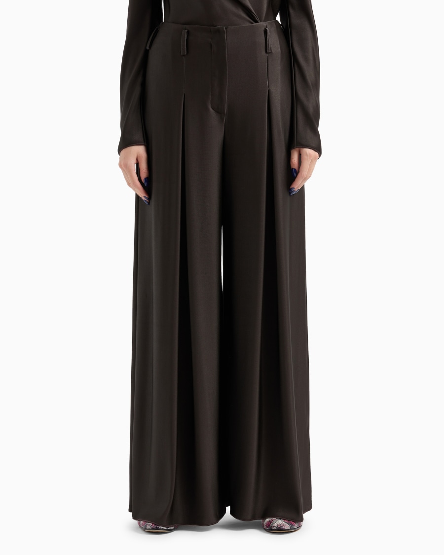 The world of armani PANTALONI AMPI CON PINCES IN JERSEY DI VISCOSA DOUBLE ASV Officina