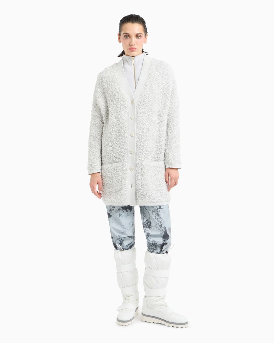 The world of armani CARDIGAN LUNGO IN JERSEY DI LANA EFFETTO BOUCLÉ In Linea