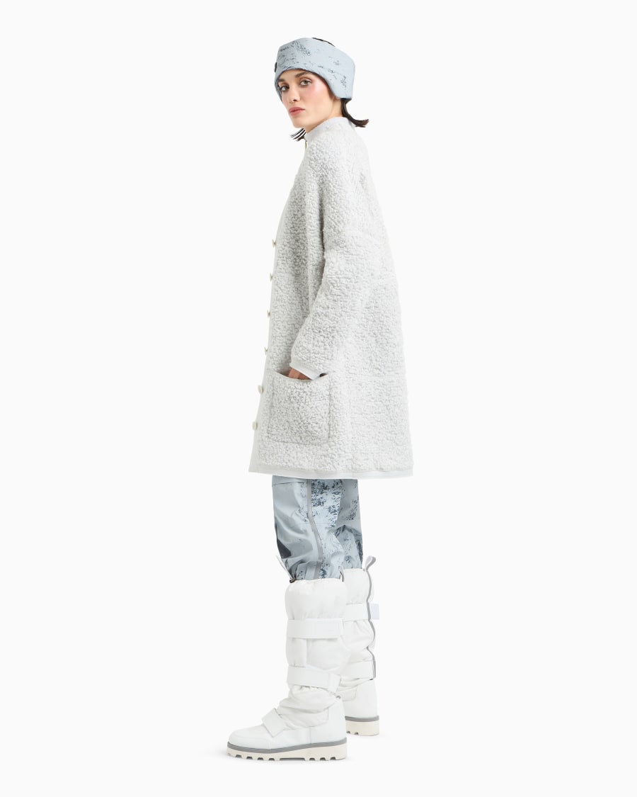 The world of armani CARDIGAN LUNGO IN JERSEY DI LANA EFFETTO BOUCLÉ In Linea