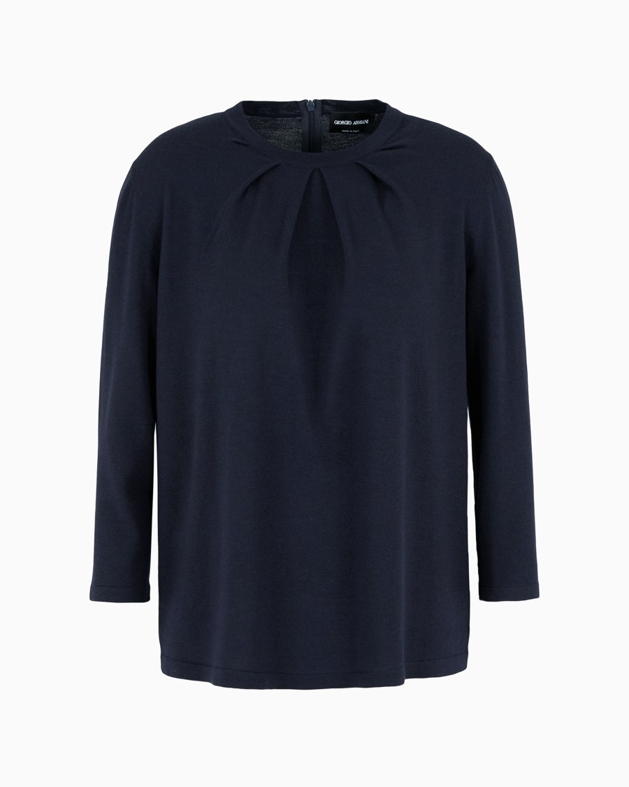 The world of armani MAGLIA GIROCOLLO IN LANA VERGINE