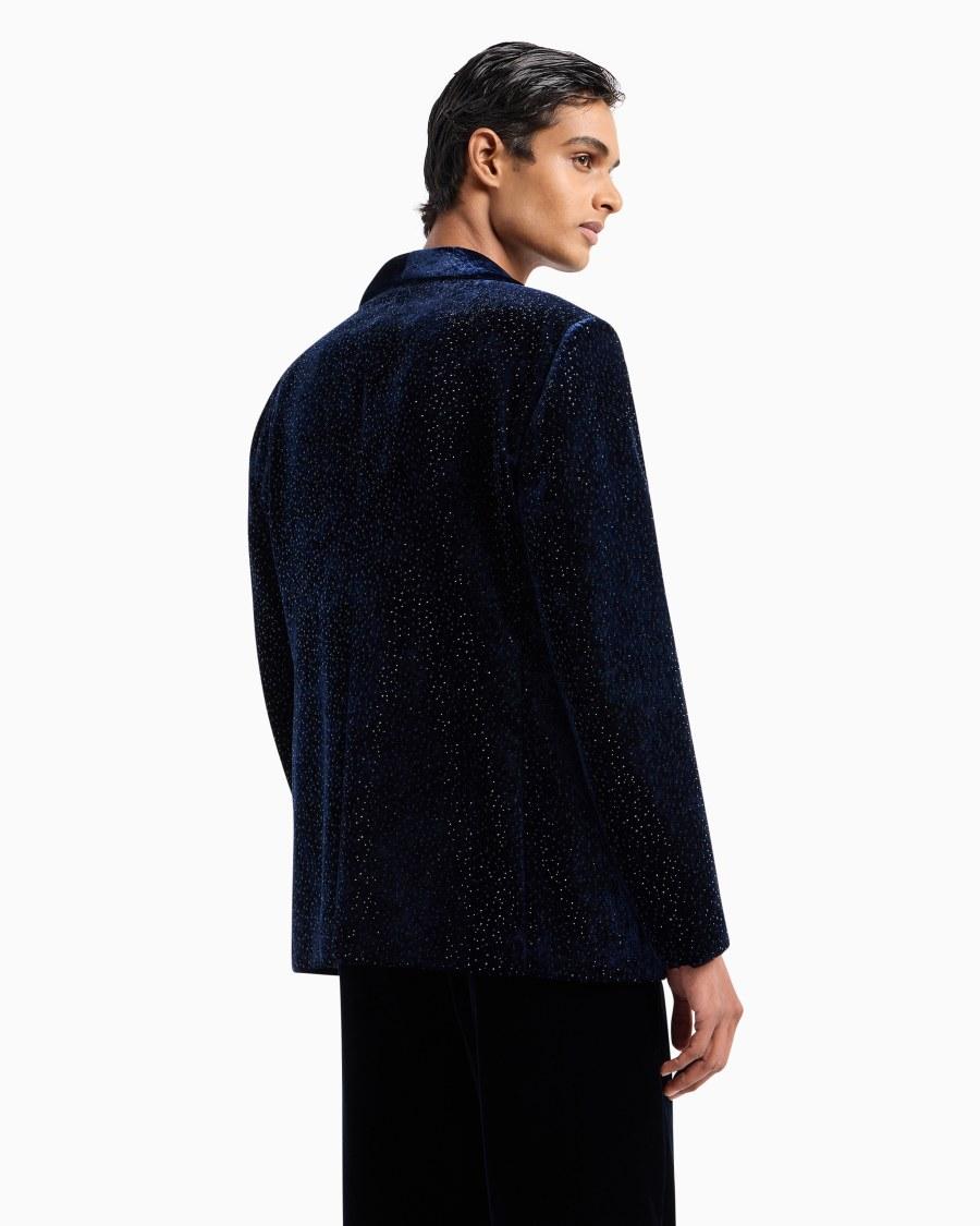 The world of armani GIORGIO'S GIACCA SMOKING MONOPETTO IN VELLUTO E CRISTALLI Fino Al -60%