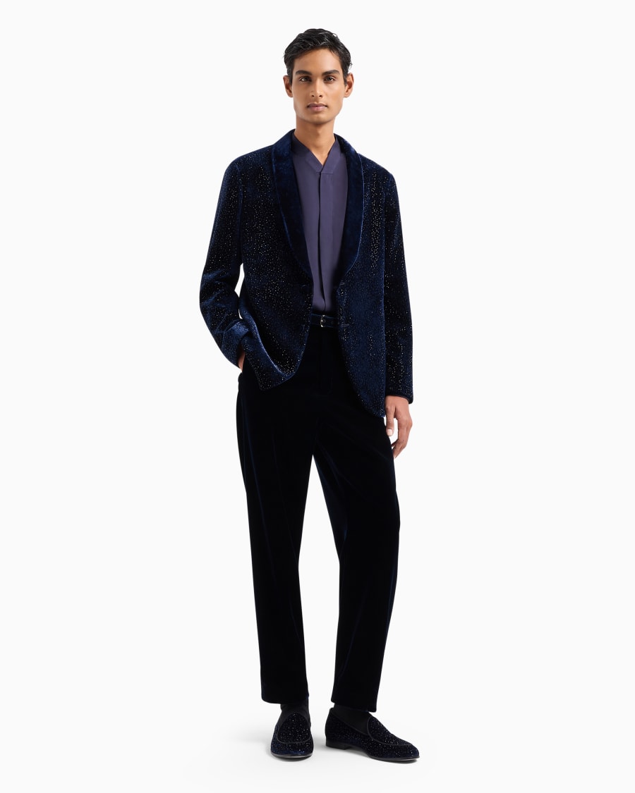 The world of armani GIORGIO'S GIACCA SMOKING MONOPETTO IN VELLUTO E CRISTALLI Fino Al -60%