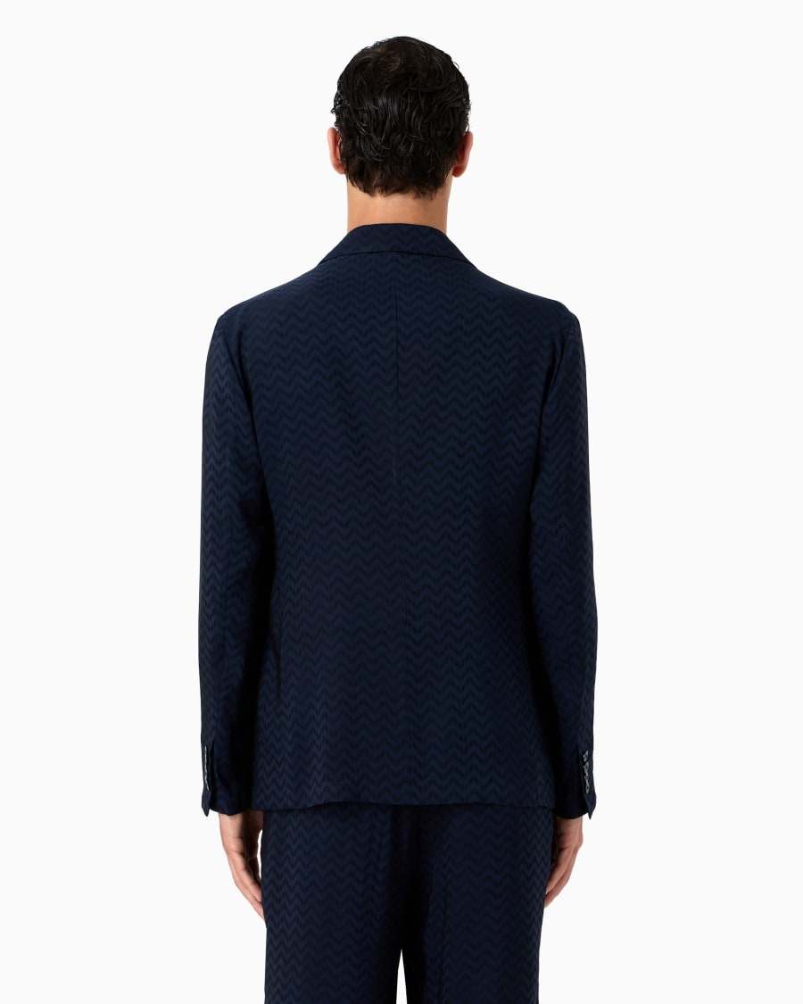 The world of armani GIACCA MONOPETTO IN CUPRO E VISCOSA JACQUARD ASV Affare Del Giorno