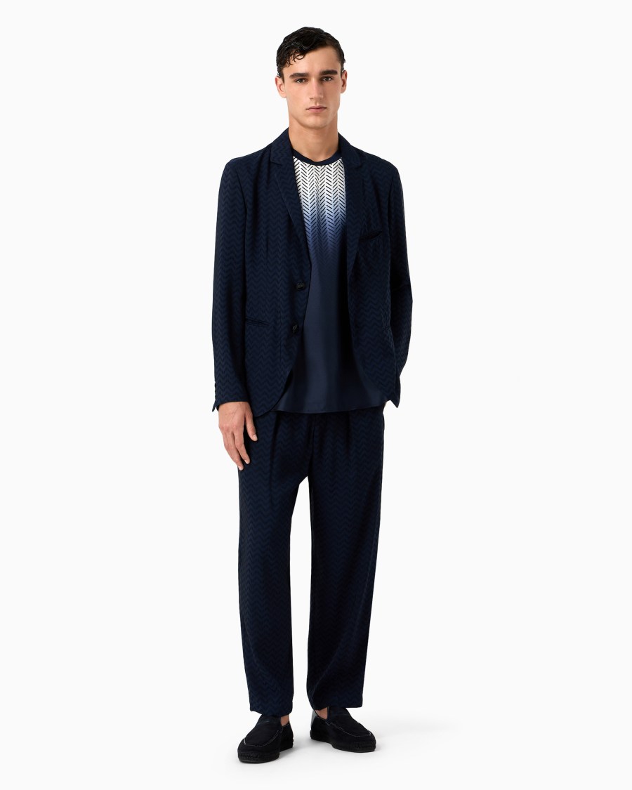 The world of armani GIACCA MONOPETTO IN CUPRO E VISCOSA JACQUARD ASV Affare Del Giorno