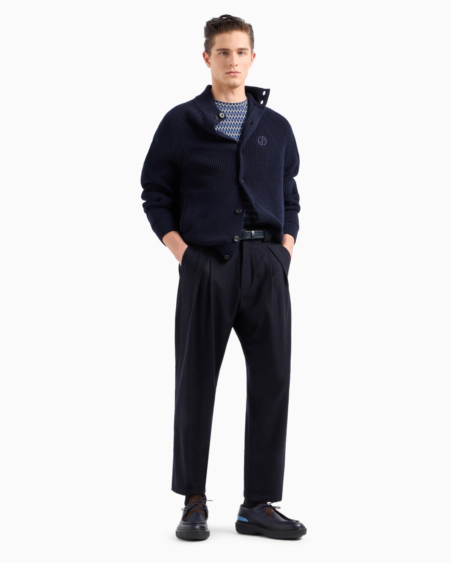 The world of armani BLOUSON IN LANA VERGINE E CASHMERE A MEZZA COSTA INGLESE Convenienza