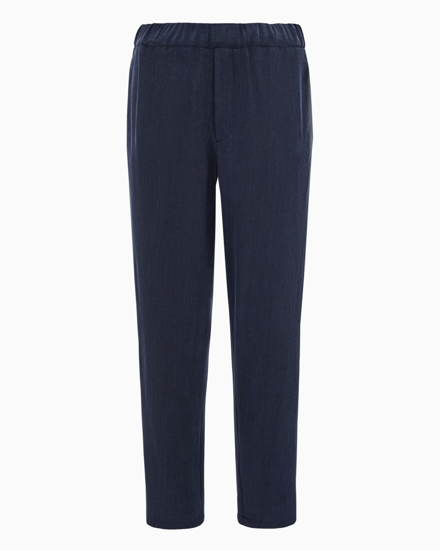 The world of armani PANTALONI FLAT FRONT IN GAUFRÉ TECNICO