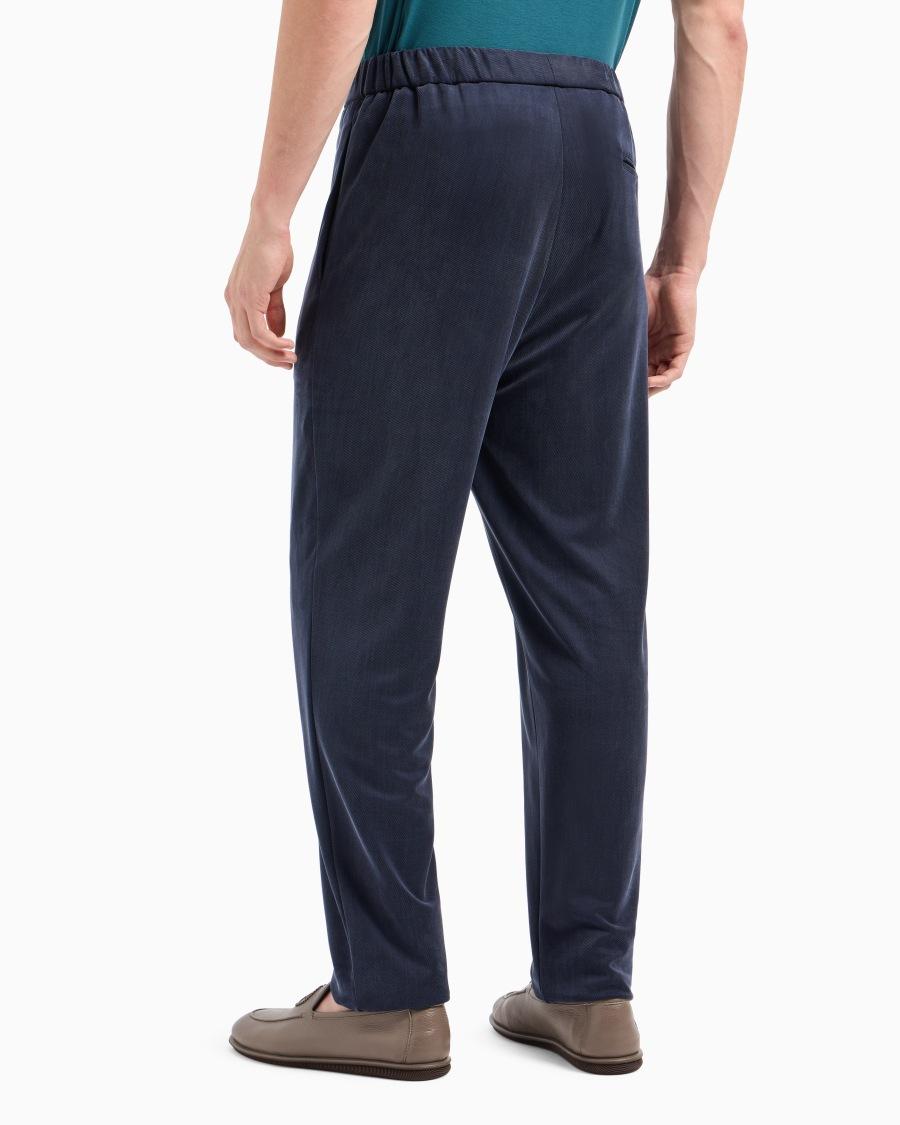 The world of armani PANTALONI FLAT FRONT IN GAUFRÉ TECNICO Presa