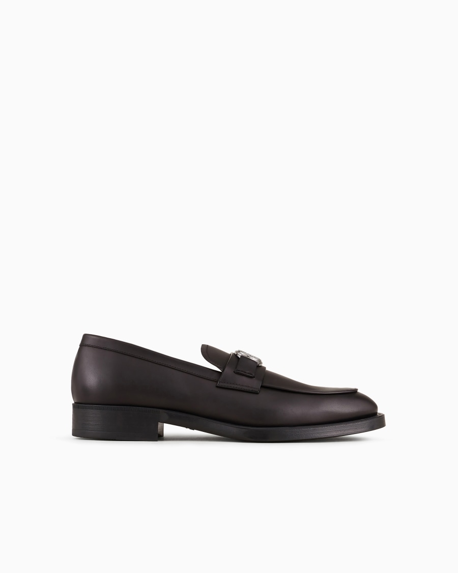 The world of armani MOCASSINI IN PELLE CON LOGO