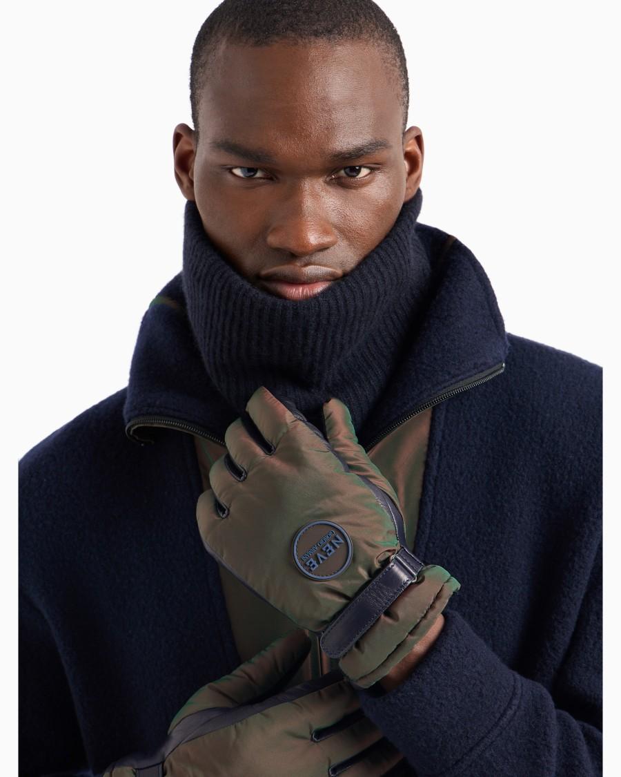 The world of armani GIORGIO ARMANI NEVE GUANTI IN PELLE E TESSUTO CANGIANTE Hotsell