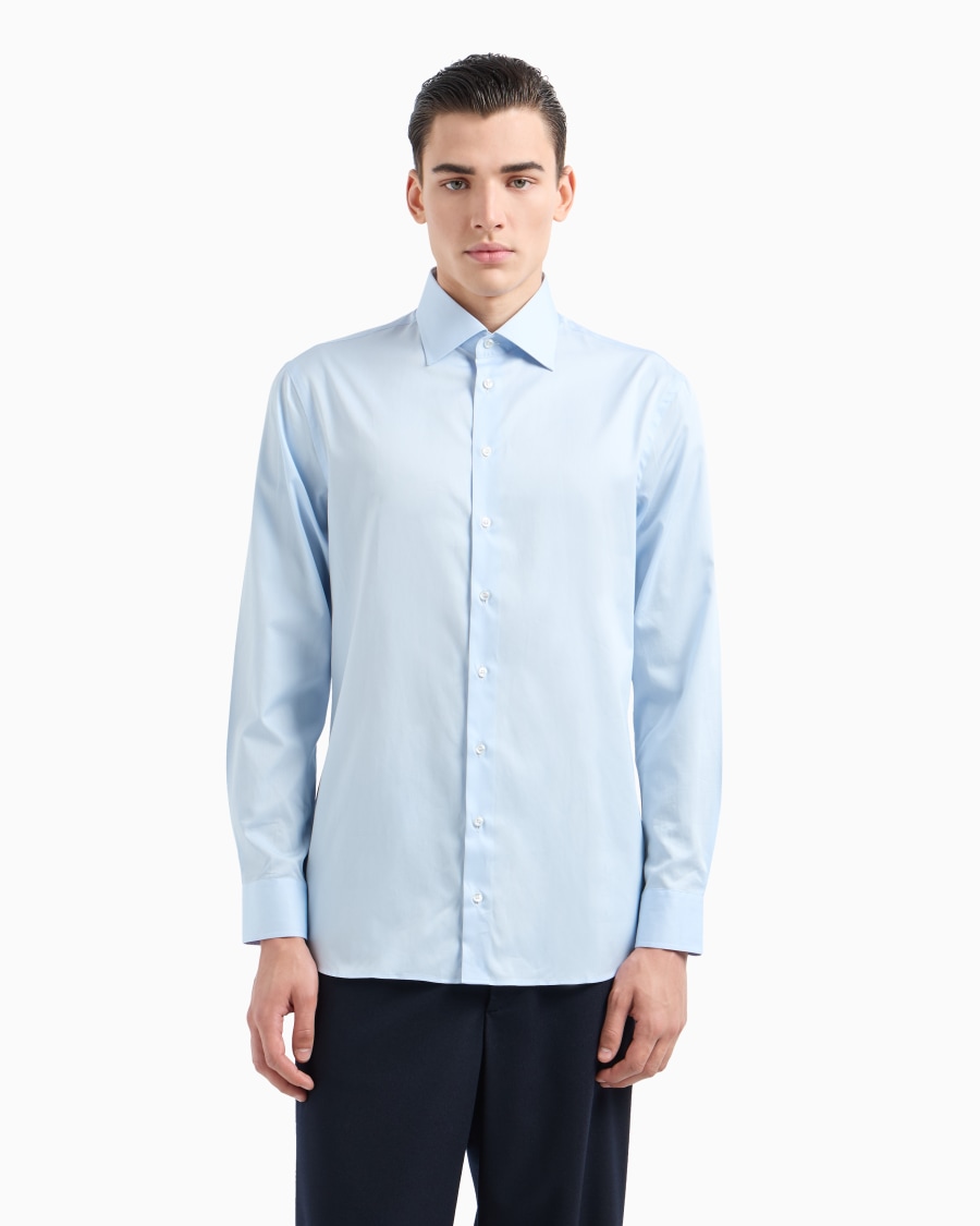 The world of armani CAMICIA REGULAR FIT IN COTONE A RIGHE Vendita Calda