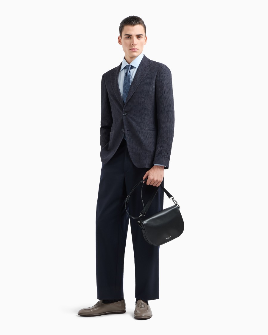 The world of armani CAMICIA REGULAR FIT IN COTONE A RIGHE Vendita Calda