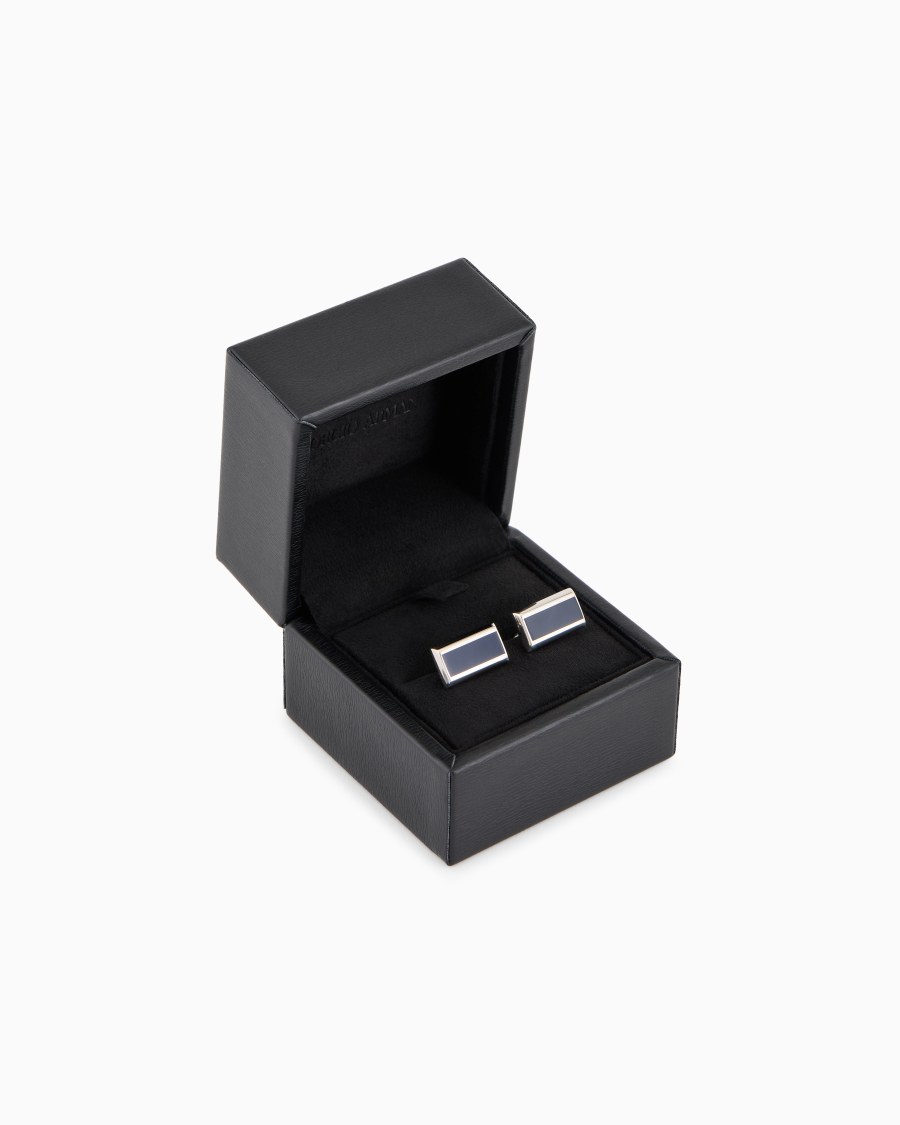 The world of armani GEMELLI IN ARGENTO 925 CON DETTAGLIO SMALTATO Vendite Flash