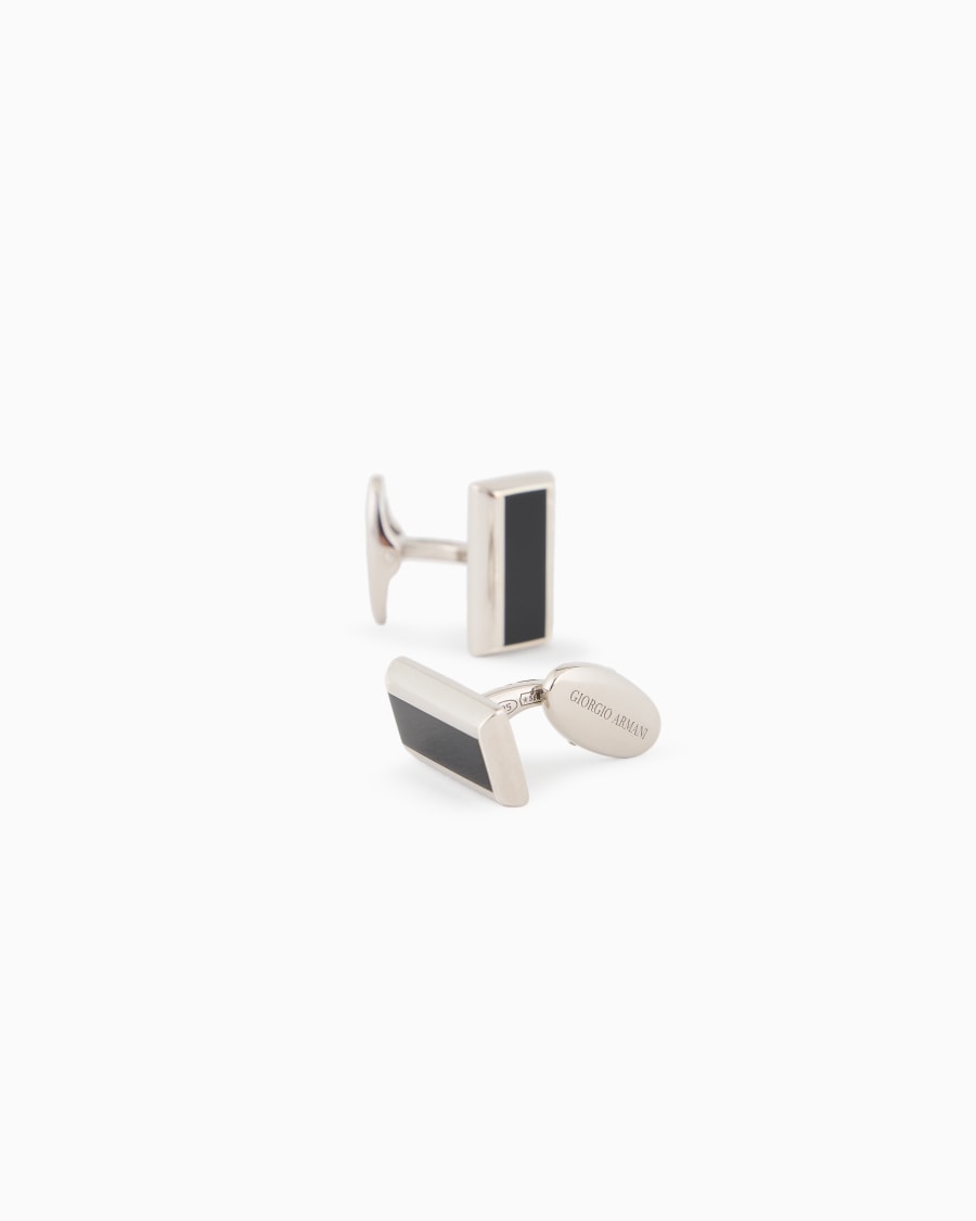 The world of armani GEMELLI IN ARGENTO 925 CON DETTAGLIO SMALTATO Negozio