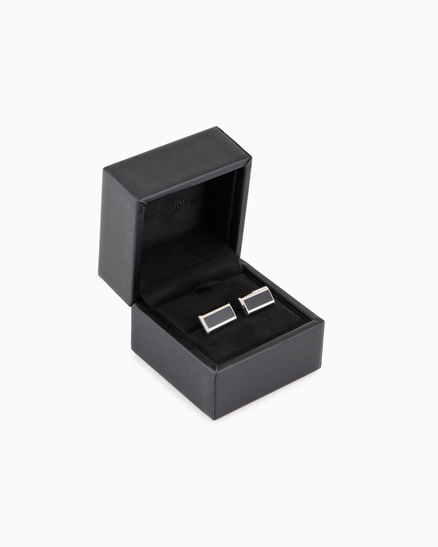 The world of armani GEMELLI IN ARGENTO 925 CON DETTAGLIO SMALTATO Negozio