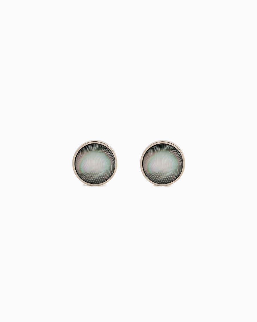 The world of armani GEMELLI TONDI IN ARGENTO 925 E MADREPERLA