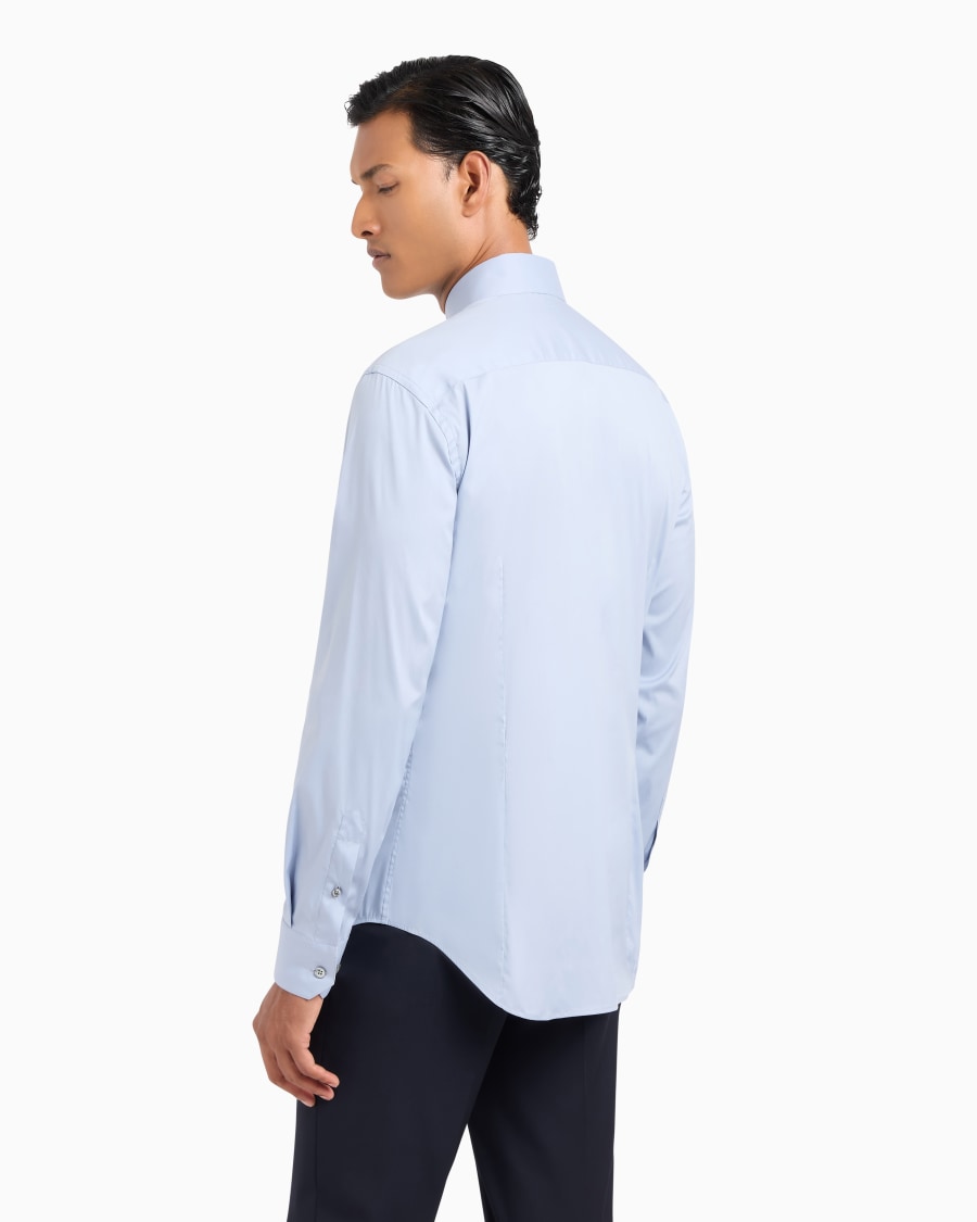 The world of armani CAMICIA SLIM FIT IN POPELINE DI COTONE STRETCH Nuova