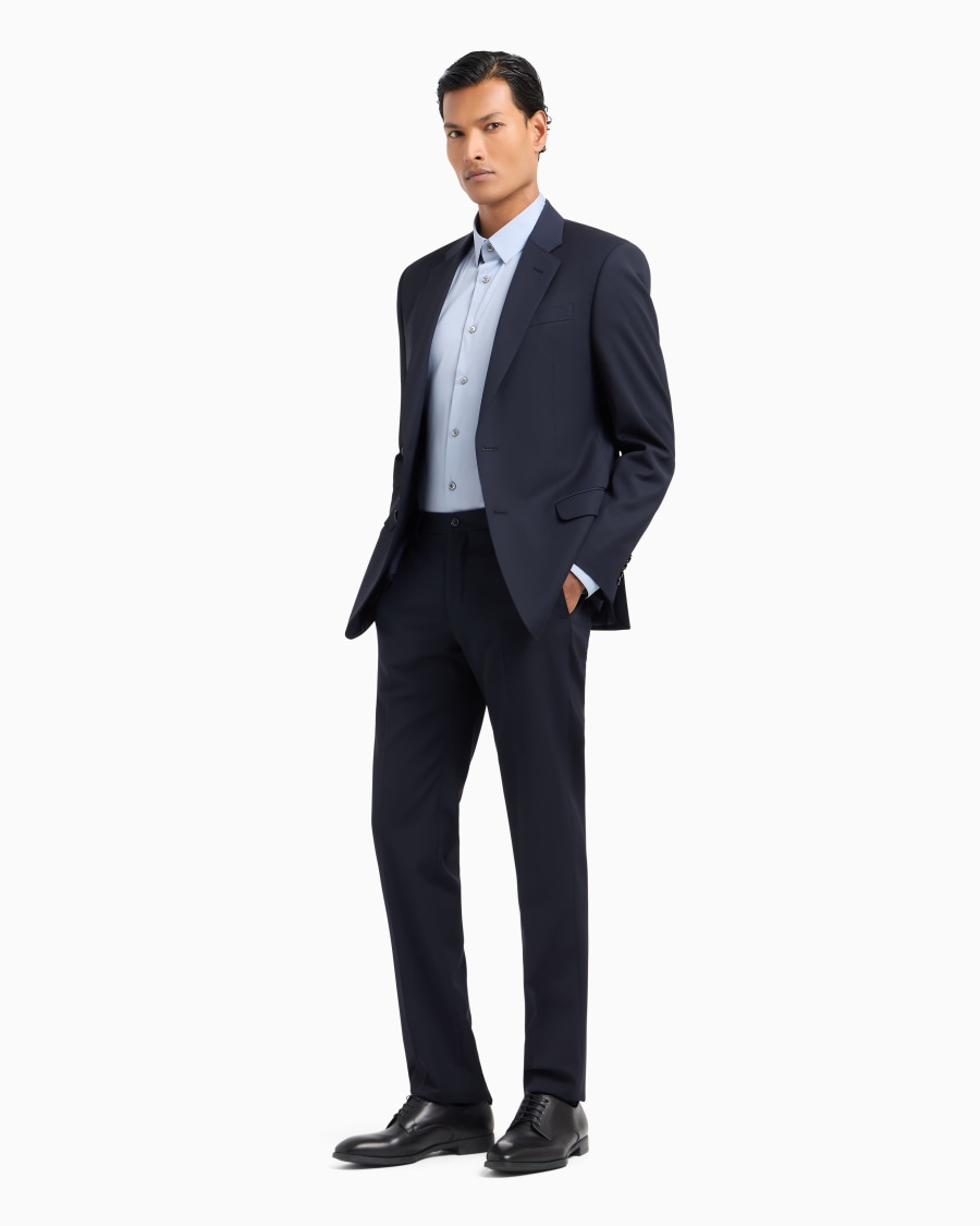 The world of armani CAMICIA SLIM FIT IN POPELINE DI COTONE STRETCH Nuova