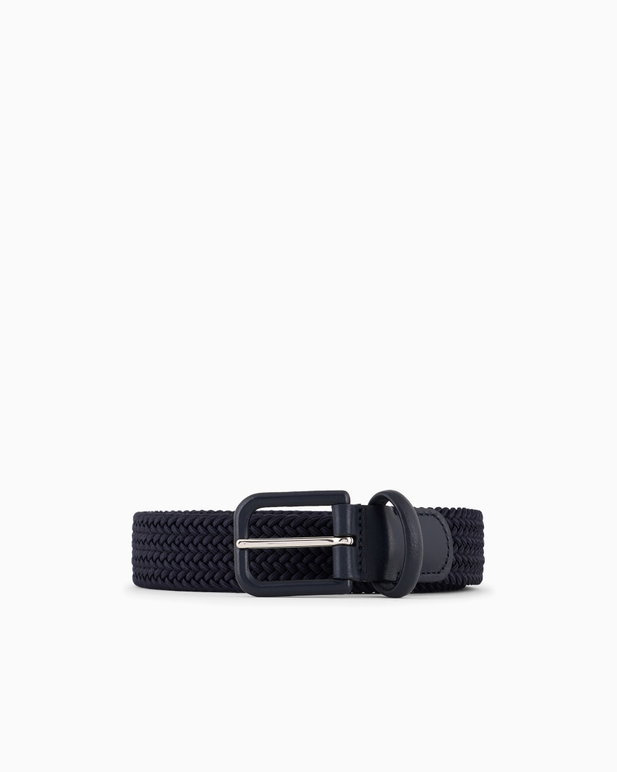 The world of armani CINTURA IN NASTRO INTRECCIATO E PELLE