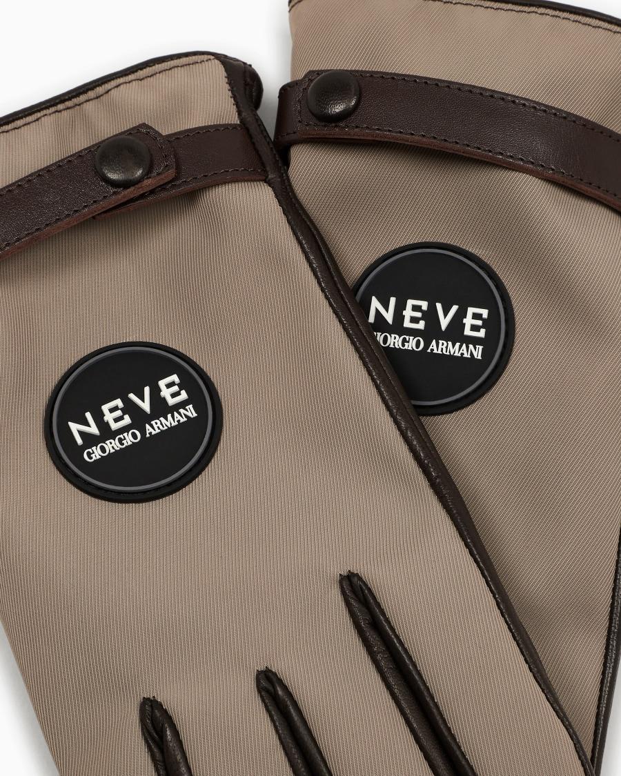 The world of armani GIORGIO ARMANI NEVE GUANTI IN NYLON E NAPPA Negozio online di fabbrica