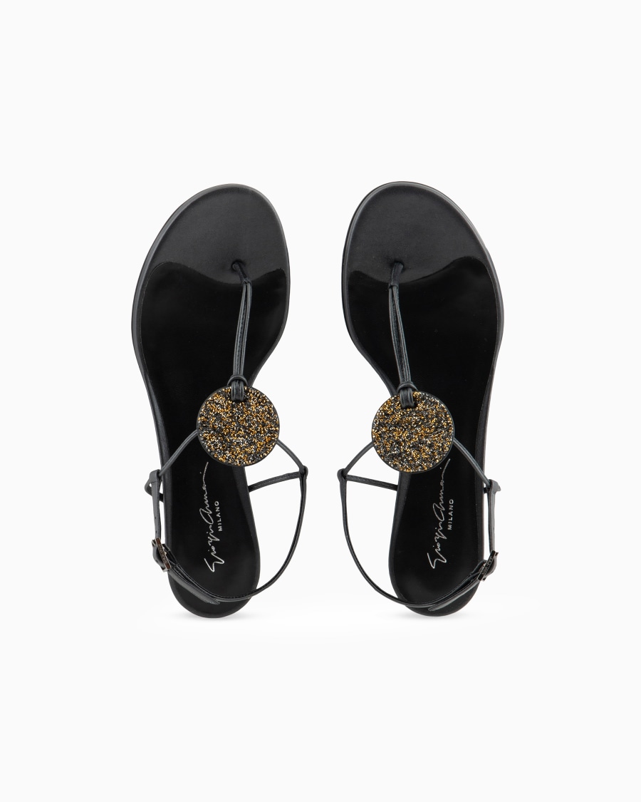 The world of armani SANDALI INFRADITO CON TACCO IN NAPPA LAMINATA Shopping online