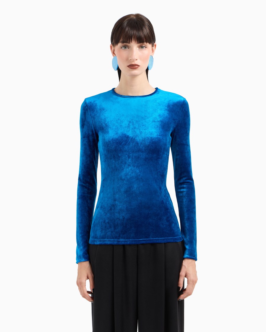 The world of armani MAGLIA GIROCOLLO IN CINIGLIA DI MISTO VISCOSA ASV Latest fashion