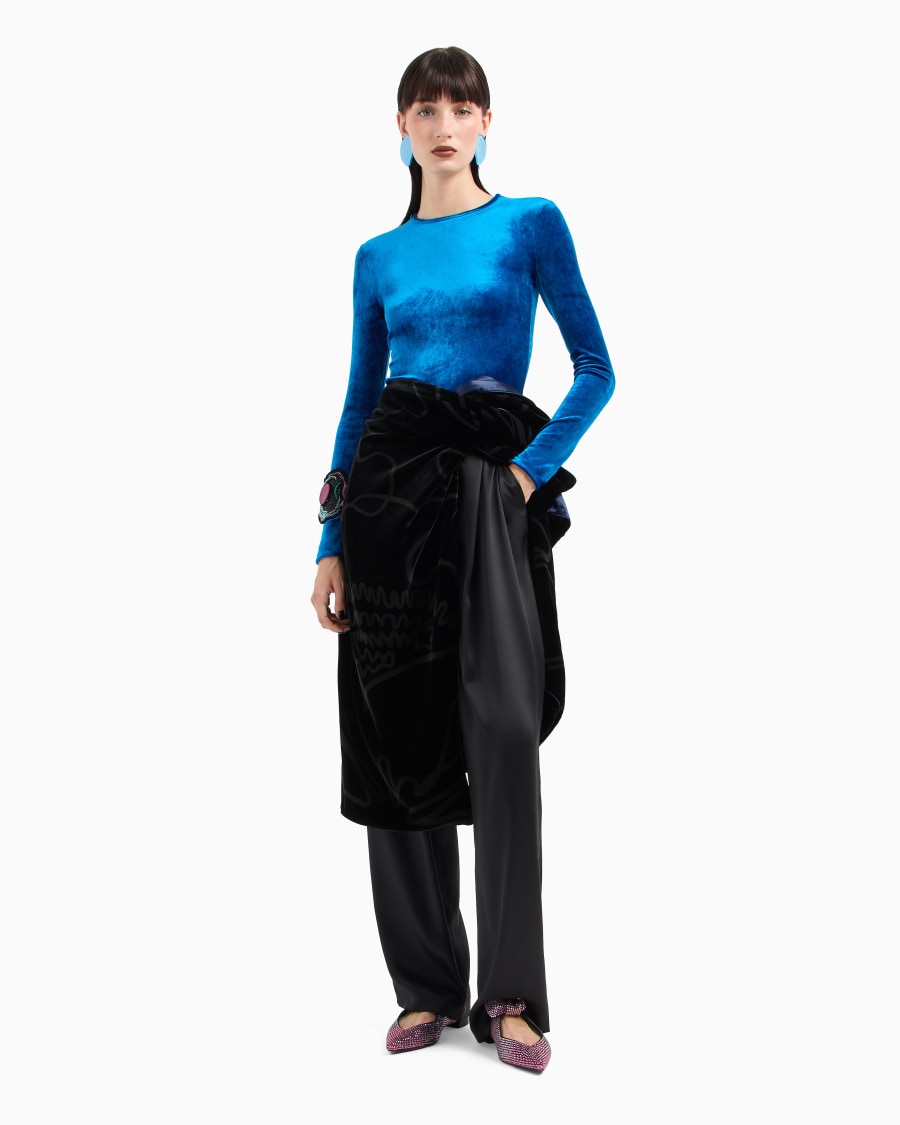 The world of armani MAGLIA GIROCOLLO IN CINIGLIA DI MISTO VISCOSA ASV Latest fashion
