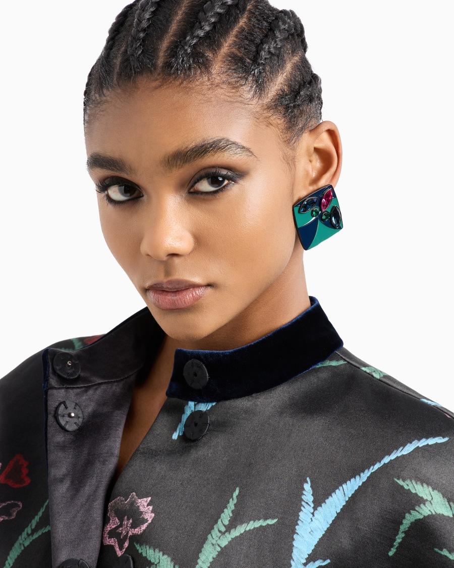 The world of armani ORECCHINI A CLIP SMALTATI CON CRISTALLI SWAROVSKI Lightning offer